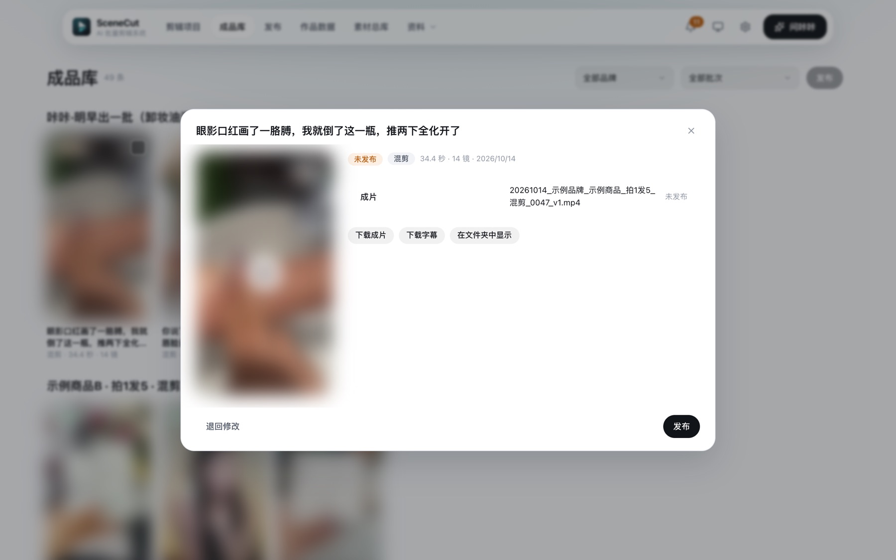 成片详情