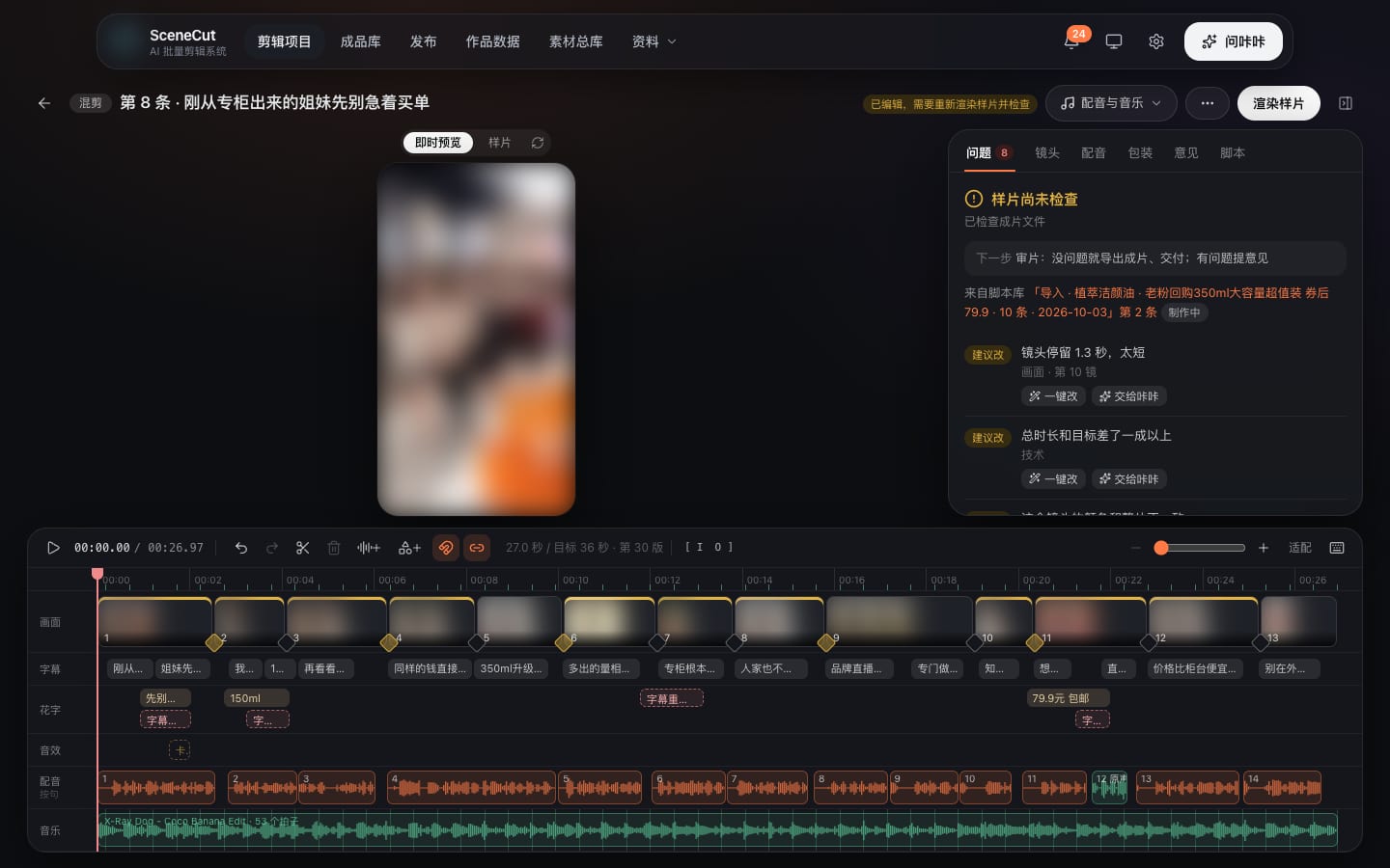SceneCut 成片检查